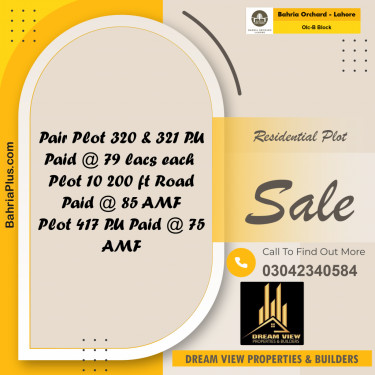 8 Marla Residential Plot for Sale in OLC-B Block -  Bahria Orchard, Lahore - (BP-221379)