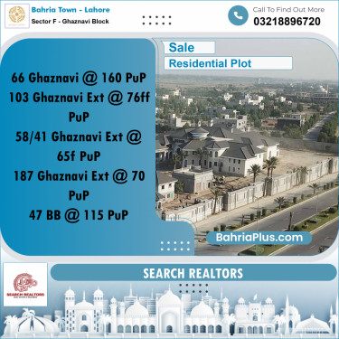 10 Marla Residential Plot for Sale in Sector F - Ghaznavi Block -  Bahria Town, Lahore - (BP-221427)