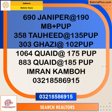Residential Plot for Sale in Bahria Town, Lahore - (BP-221432)