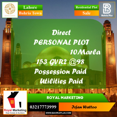 Residential Plot for Sale in Bahria Town, Lahore - (BP-221457)
