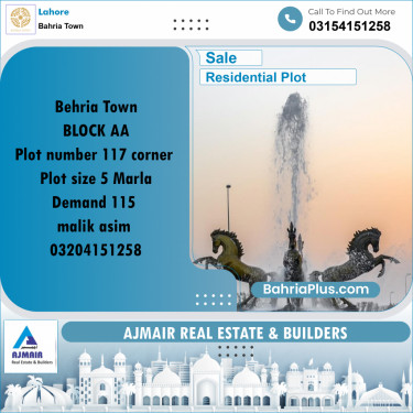 Residential Plot for Sale in Bahria Town, Lahore - (BP-221481)