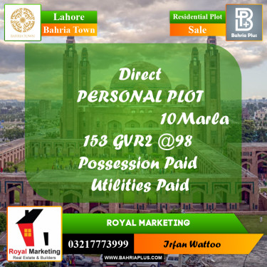 Residential Plot for Sale in Bahria Town, Lahore - (BP-221606)