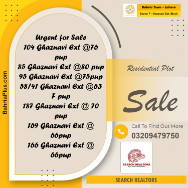 5 Marla Residential Plot for Sale in Sector F - Ghaznavi Ext. Block -  Bahria Town, Lahore - (BP-221607)