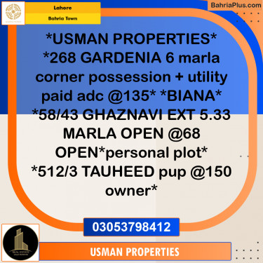 Residential Plot for Sale in Bahria Town, Lahore - (BP-221608)