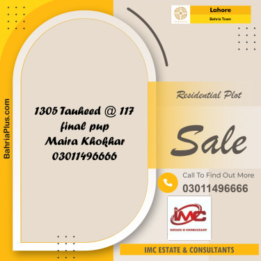 Residential Plot for Sale in Bahria Town, Lahore - (BP-221610)