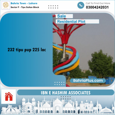 20 Marla Residential Plot for Sale in Sector F - Tipu Sultan Block -  Bahria Town, Lahore - (BP-221667)