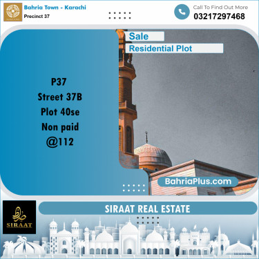500 Sq. Yards Residential Plot for Sale in Precinct 37 -  Bahria Town, Karachi - (BP-221669)