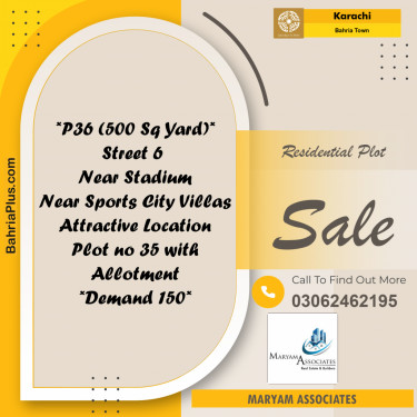 Residential Plot for Sale in Bahria Town, Karachi - (BP-221684)
