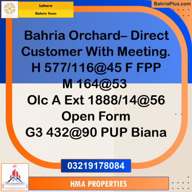 5 Marla Residential Plot for Sale in Bahria Town, Lahore - (BP-221715)