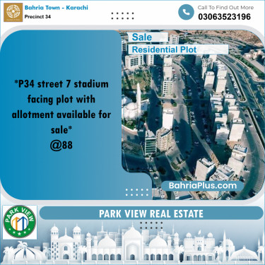 250 Sq. Yards Residential Plot for Sale in Precinct 34 -  Bahria Town, Karachi - (BP-221756)