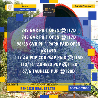 Residential Plot for Sale in Bahria Town, Lahore - (BP-221758)