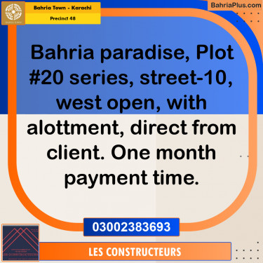 272 Sq. Yards Residential Plot for Sale in Precinct 48 -  Bahria Town, Karachi - (BP-221780)