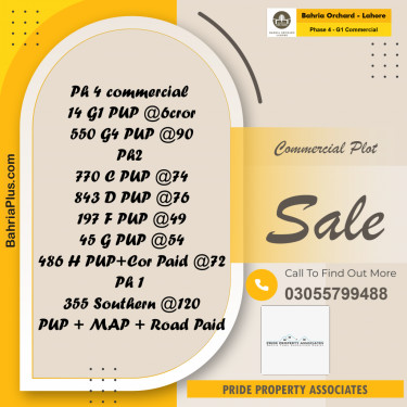 5 Marla Commercial Plot for Sale in Phase 4 - G1 Commercial -  Bahria Orchard, Lahore - (BP-221799)