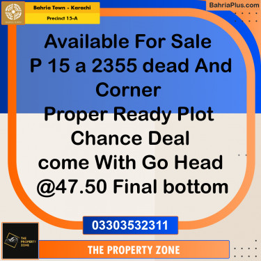 125 Sq. Yards Residential Plot for Sale in Precinct 15-A -  Bahria Town, Karachi - (BP-221839)