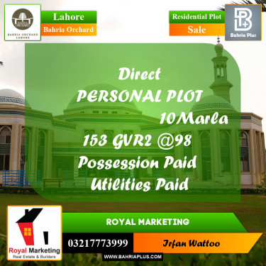 Residential Plot for Sale in Bahria Orchard, Lahore - (BP-221851)
