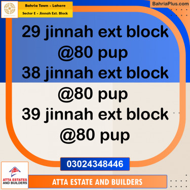 5 Marla Residential Plot for Sale in Sector E - Jinnah Ext. Block -  Bahria Town, Lahore - (BP-221855)