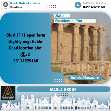 5 Marla Residential Plot for Sale in OLC-A Block -  Bahria Orchard, Lahore - (BP-221876)