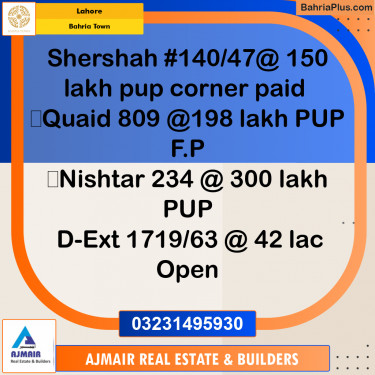 Residential Plot for Sale in Bahria Town, Lahore - (BP-221931)