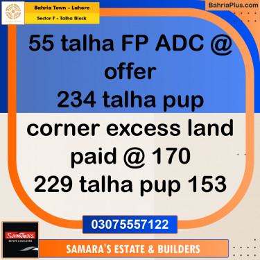 Residential Plot for Sale in Sector F - Talha Block -  Bahria Town, Lahore - (BP-221935)