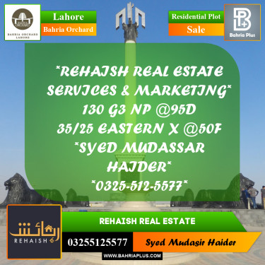 Residential Plot for Sale in Bahria Orchard, Lahore - (BP-221940)