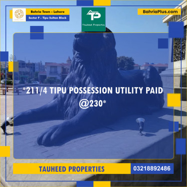 1 Kanal Residential Plot for Sale in Sector F - Tipu Sultan Block -  Bahria Town, Lahore - (BP-221975)