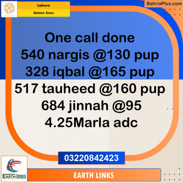 Residential Plot for Sale in Bahria Town, Lahore - (BP-221977)