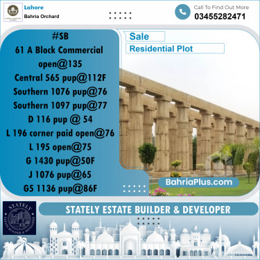 Residential Plot for Sale in Bahria Orchard, Lahore - (BP-222034)