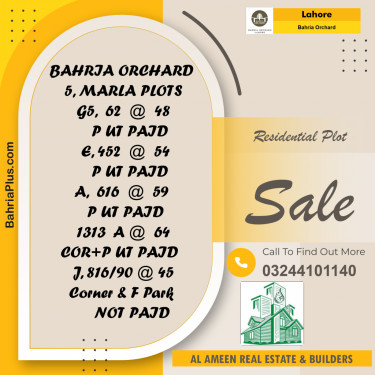 Residential Plot for Sale in Bahria Orchard, Lahore - (BP-222049)