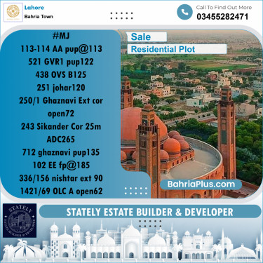 Residential Plot for Sale in Bahria Town, Lahore - (BP-222056)
