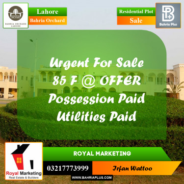 Residential Plot for Sale in Bahria Orchard, Lahore - (BP-222075)