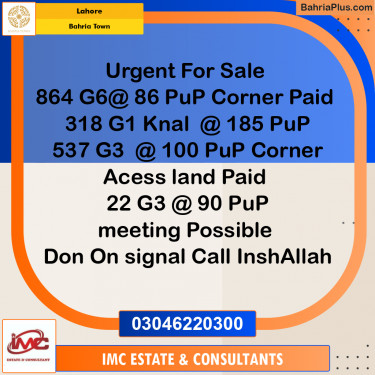 Residential Plot for Sale in Bahria Town, Lahore - (BP-222087)