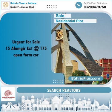 10 Marla Residential Plot for Sale in Sector F - Alamgir Block -  Bahria Town, Lahore - (BP-222120)