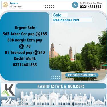 Residential Plot for Sale in Bahria Town, Lahore - (BP-222124)