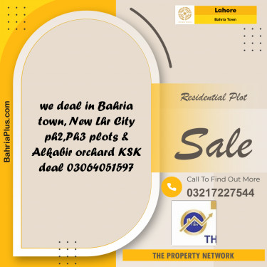 Residential Plot for Sale in Bahria Town, Lahore - (BP-222128)