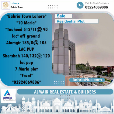 Residential Plot for Sale in Bahria Town, Lahore - (BP-222183)