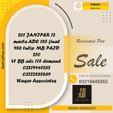 Residential Plot for Sale in Bahria Town, Lahore - (BP-222232)