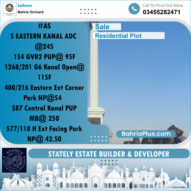 Residential Plot for Sale in Bahria Orchard, Lahore - (BP-222240)