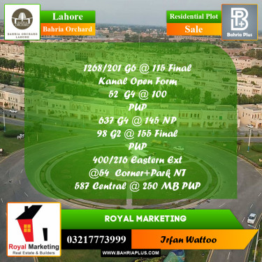 Residential Plot for Sale in Bahria Orchard, Lahore - (BP-222273)