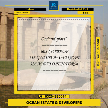 Residential Plot for Sale in Bahria Orchard, Lahore - (BP-222289)