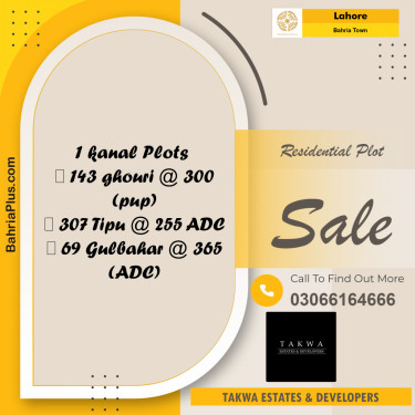 Residential Plot for Sale in Bahria Town, Lahore - (BP-222308)