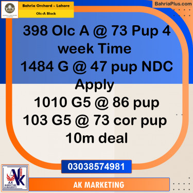 Residential Plot for Sale in OLC-A Block -  Bahria Orchard, Lahore - (BP-222323)