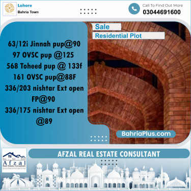 Residential Plot for Sale in Bahria Town, Lahore - (BP-222338)
