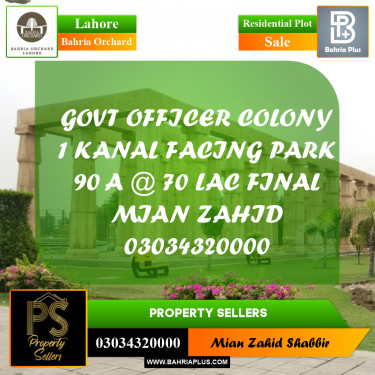 1 Kanal Residential Plot for Sale in Bahria Orchard, Lahore - (BP-222364)