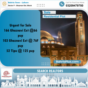 5 Marla Residential Plot for Sale in Sector F - Ghaznavi Ext. Block -  Bahria Town, Lahore - (BP-222422)