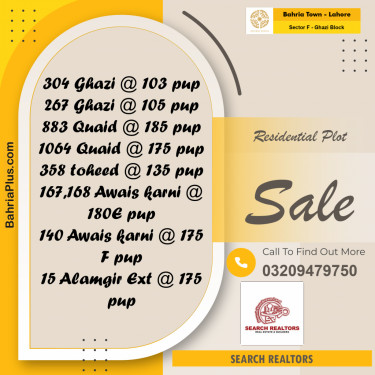 10 Marla Residential Plot for Sale in Sector F - Ghazi Block -  Bahria Town, Lahore - (BP-222423)