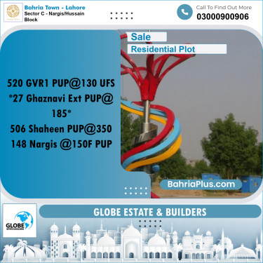 Residential Plot for Sale in Sector C - Nargis/Hussain Block -  Bahria Town, Lahore - (BP-222439)