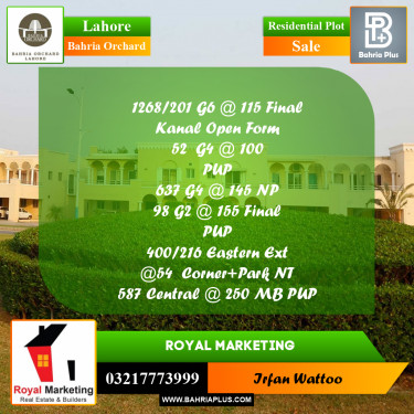 Residential Plot for Sale in Bahria Orchard, Lahore - (BP-222483)