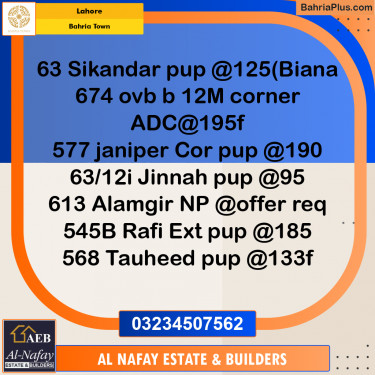 Residential Plot for Sale in Bahria Town, Lahore - (BP-222525)