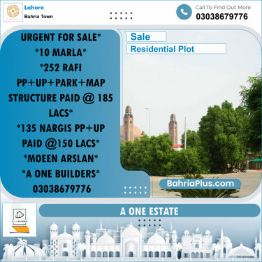 Residential Plot for Sale in Bahria Town, Lahore - (BP-222665)