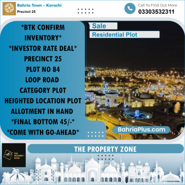 125 Sq. Yards Residential Plot for Sale in Precinct 25 -  Bahria Town, Karachi - (BP-222721)